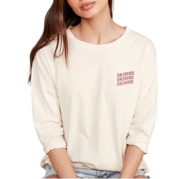 Mate The Label Organic Cotton Girlfriends 3/4 Length Sleeve Tee Size Small NWT - Picture 1 of 8